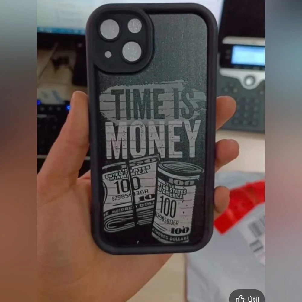 iPhone 14 Black and White 'Time is Money' Phone Case